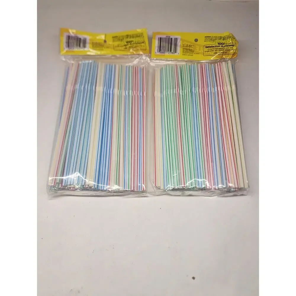 Smart & Simple Flexible Drinking Straws Multi-Color 100 Piece LOT OF Two (2)!